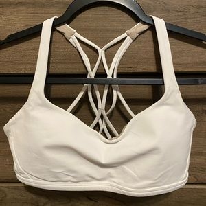 Lululemon White Criss Cross Racerback Bra